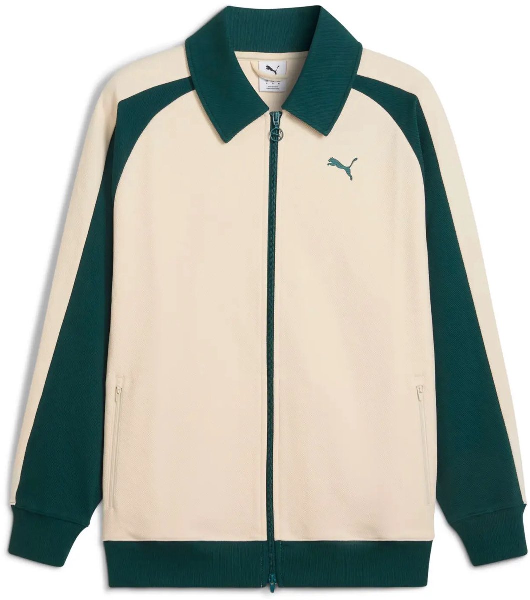 Track suit jas Puma T7 Relaxed Wing Collar Jacquard Track DK Wit