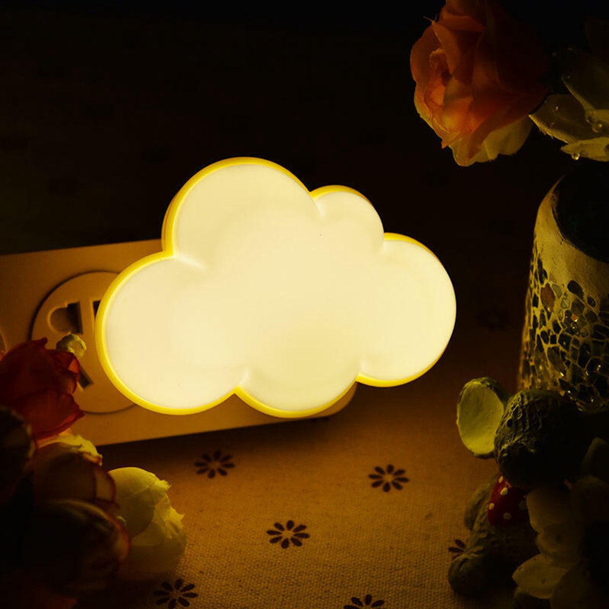 Sensor-led-nachtlampje - Steekbare nachtlampjes - Voor kinderen en volwassenen - Schattige droomverlichting - Wandlamp in de vorm van een wolk - Nachtlampje voor de slaapkamer, badkamer, toilet, trap, keuken, gang en interieurdecoratie