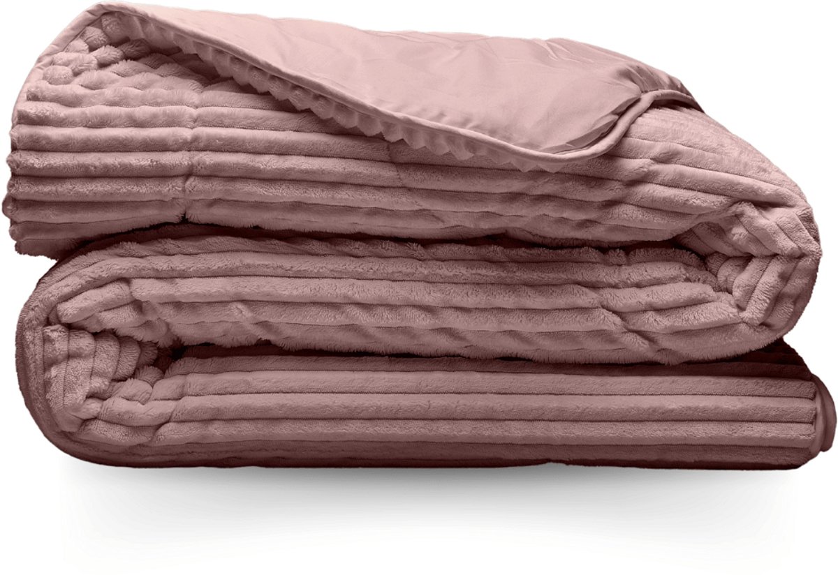 Zelesta Special Teddy Groove Dekbed - Oud Roze 160x220cm Dusky Pink