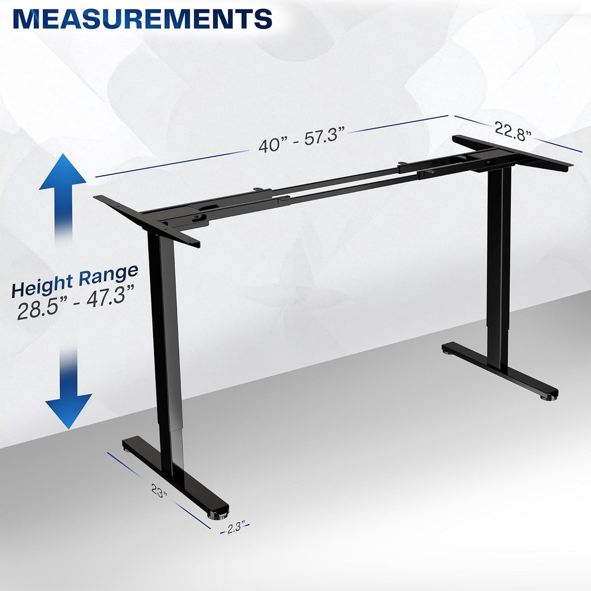 PowerLift Titan Heavy Duty Pro Elektrisch Zit-Sta Bureau Frame 101,6 cm Breedte met Dubbele Motor, 100 kg Draagvermogen en Geheugenfunctie Zwart