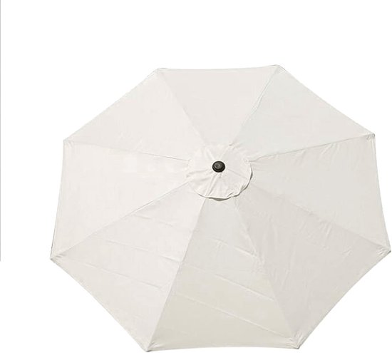 Gesloten gebroken wit parasoldoek, met een centraal ventiel.