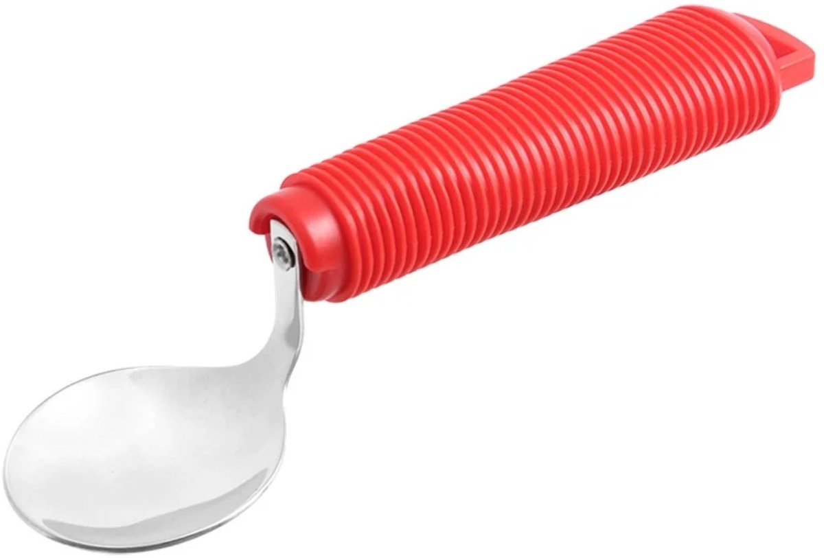 MultiMotion verdikte lepel met draaibaar eetvlak rood
