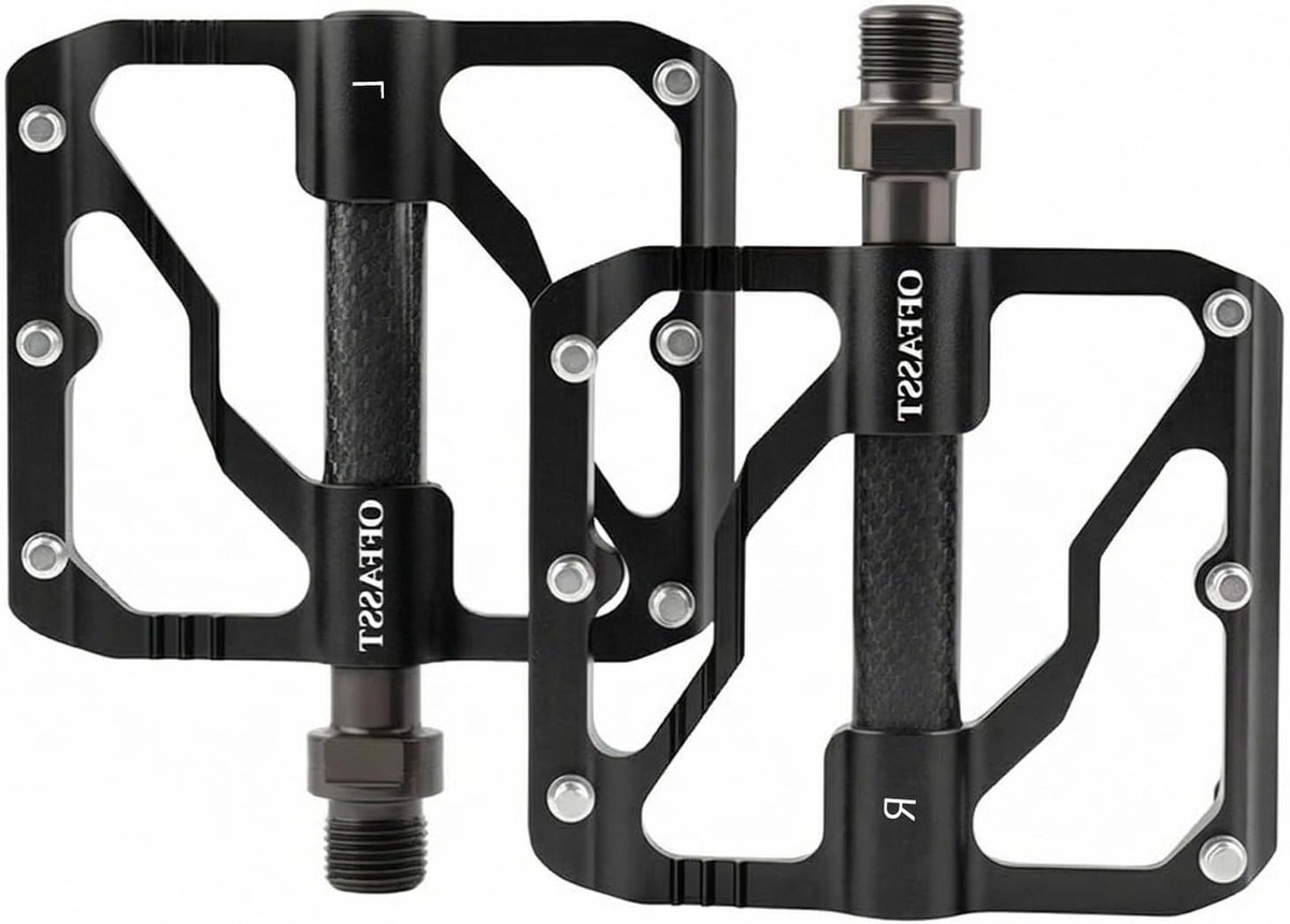 Ultra lichte MTB pedalen 304g met 3 lagers, CNC aluminium, Cr-Mo as, 9/16 inch, breed platform, anti-slip pins voor mountainbike en racefiets