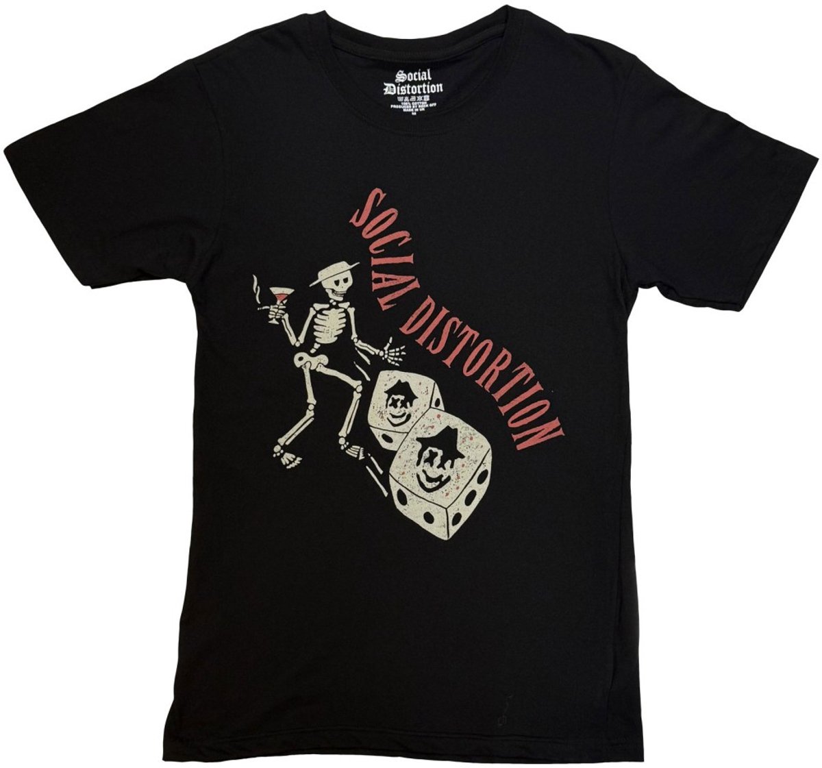 Social Distortion - Skully Dice Vintage Heren Tshirt - XL - Zwart