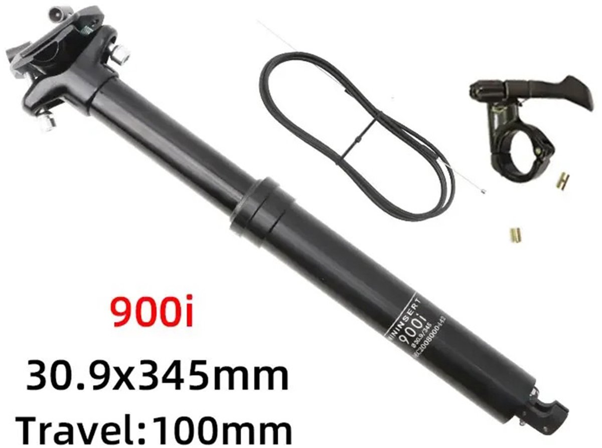 Hydraulische verstelbare zadelpen voor mountainbike - inwendige kabelvoering met afstandshendel - 100mm slag - 30,9 x 345mm