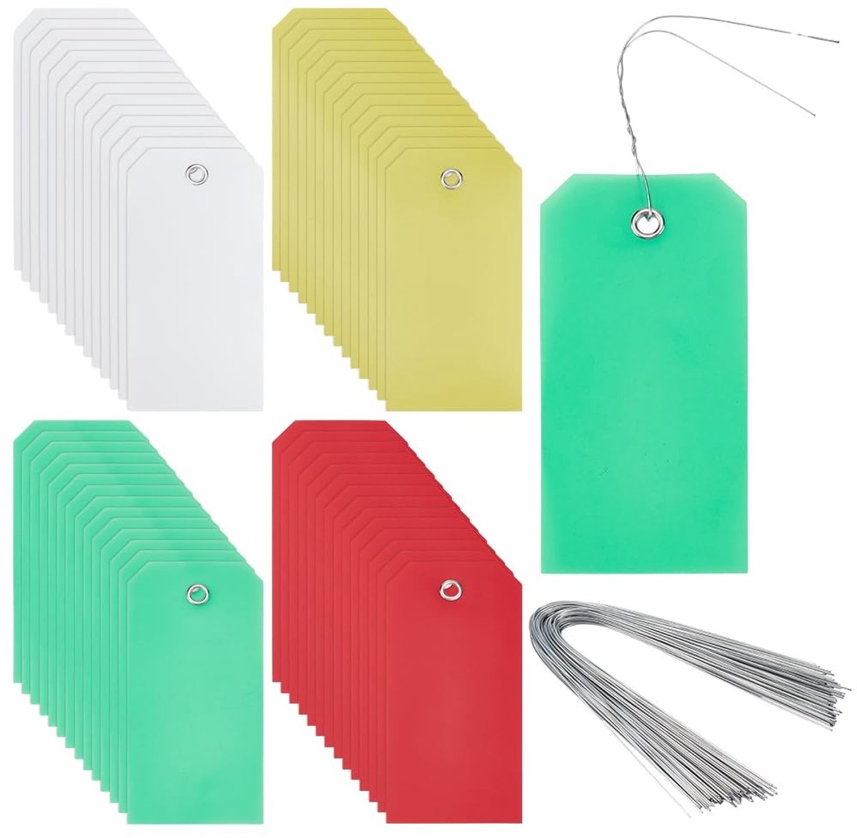 Dailygoods- Etiketten 200 Stuks - Verzendlabels - Kunststof - Waterdicht - Kleurcodering - 4 Kleuren - 12 x 6 cm