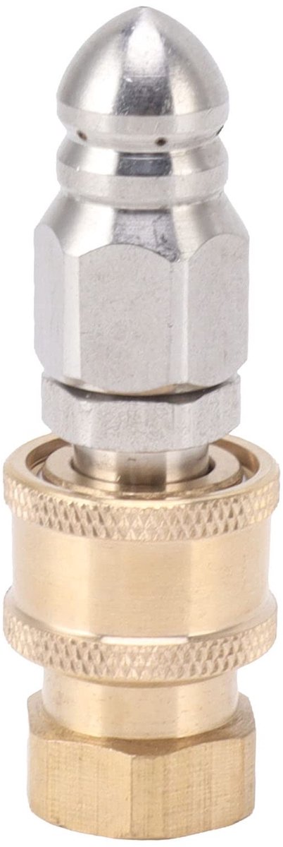 Dailygoods- Rioolsproeier - Eenvoudige aansluiting G1/4 - Roestvrij staal - Snelle afneembare stekkerconnector - Compleet met adapters - Geschikt voor binnen/buiten gebruik - Afvoermondstuk