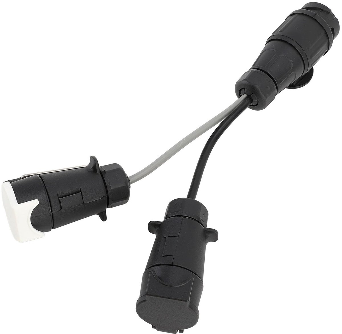 Dailygoods - Adapter voor aanhanger - 12 V - Hoge veiligheid - Euro-standaard - Dubbel stopcontact - Geschikt voor aanhangwagens - 7-polig naar 13-polig