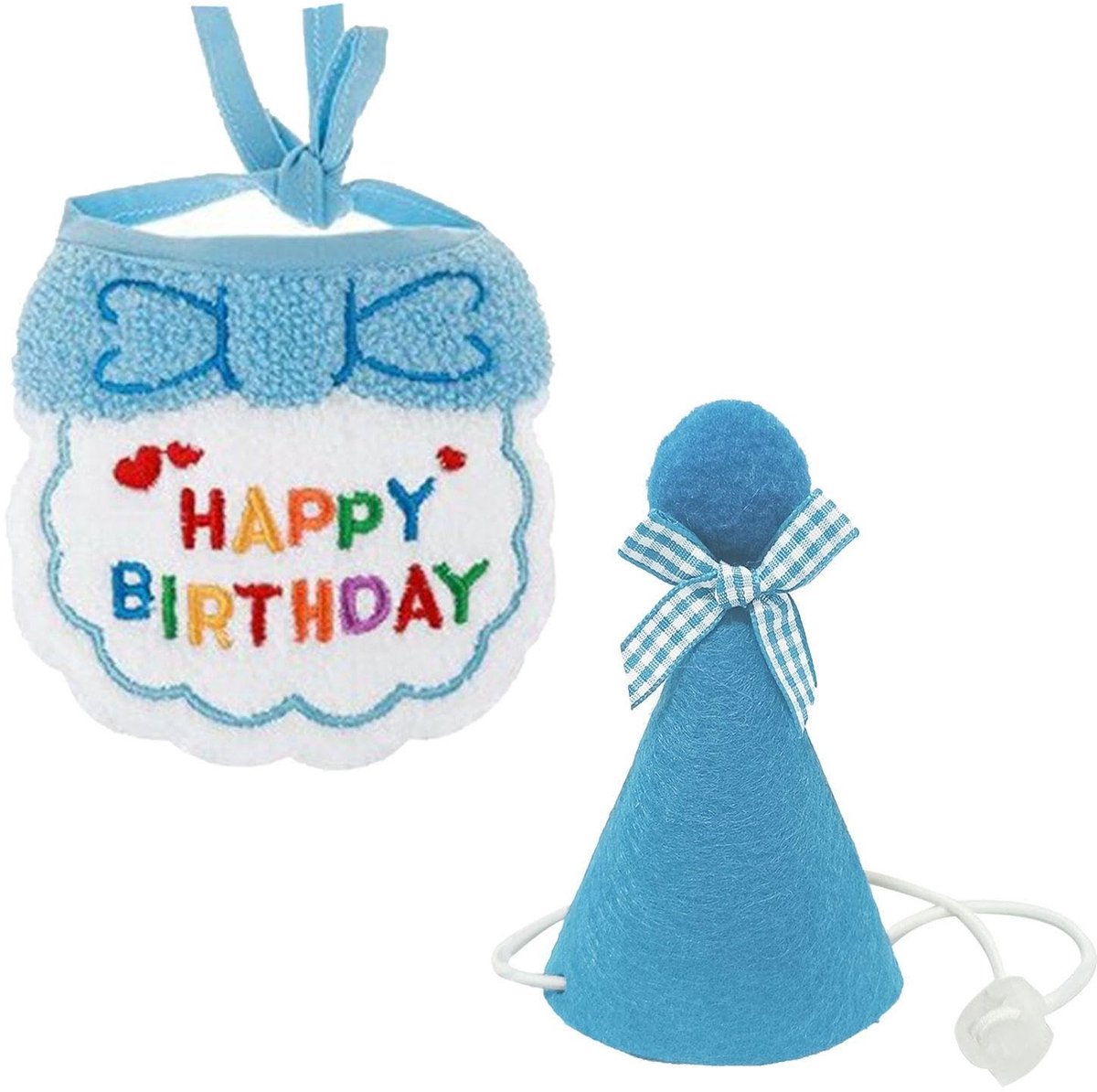 Dailygoods- Verjaardagshoed voor Huisdieren - Verjaardagslabbetje - Feestaccessoires - Lichtgewicht - Duurzaam - Schattig Ontwerp - Huisdierfeestkleding