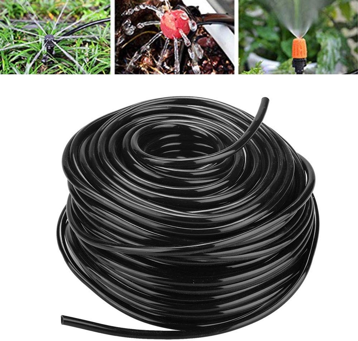 Dailygoods- Irrigatiepijp 50 meter - PVC Plastic - Duurzaam - Flexibel - Temperatuurbestendig - Voor binnen/buiten gebruik - Tuinslang