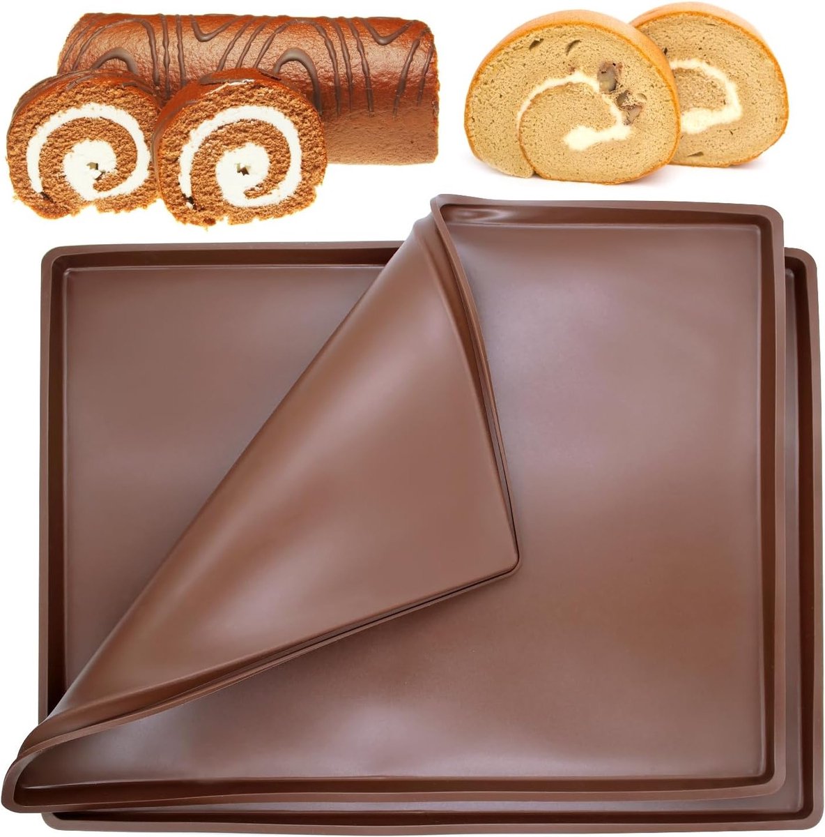 Set van 2 Siliconen Bakmatten 30 × 38 cm, Duurzame Antiaanbakmat voor Koekjes, Deeg en Pizza, Ideaal voor Bakken in de Oven