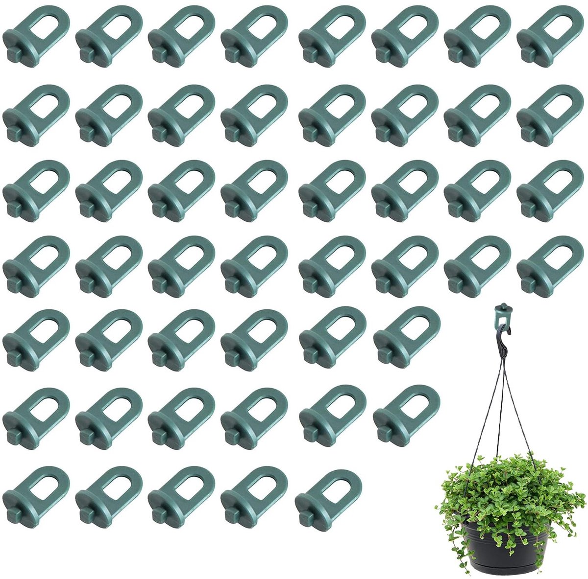 Dailygoods- Twist Hooks - 50 Stuks - Robuust Plastic - Voor Kassen - Makkelijk te Installeren - Duurzaam - 2 x 3,2 cm - Kwekerijhaken