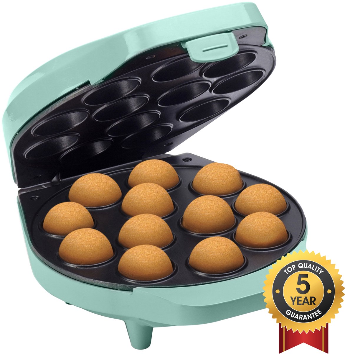 Bestron Cake pop maker - DCPM12M - 700W - 12 cake pops - Incl. 12 stokjes & vorkjes - Mint