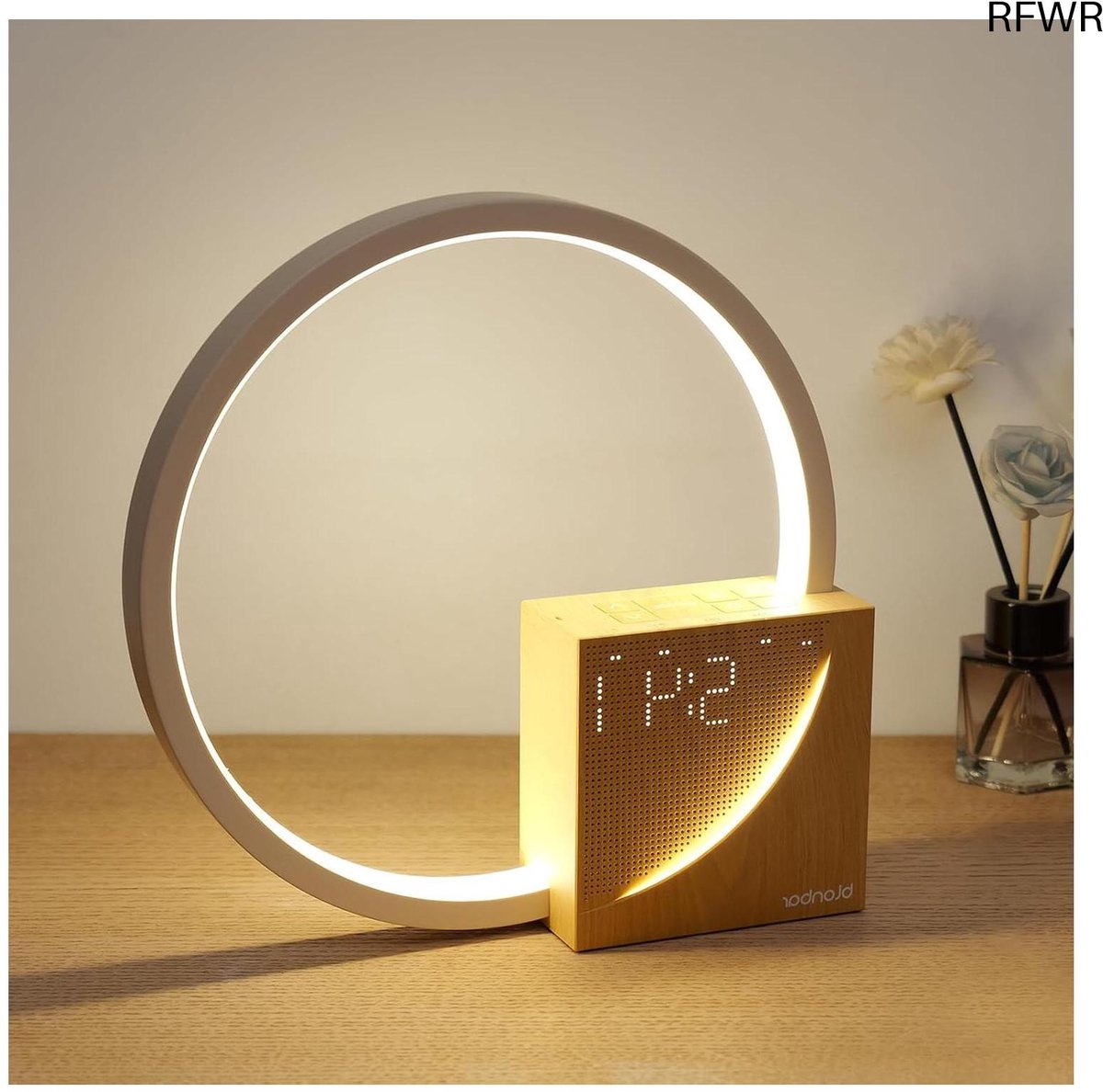 Nachtlamp - Wekker - Rustig slapen - Met USB lader - 10W - Lichtgeel