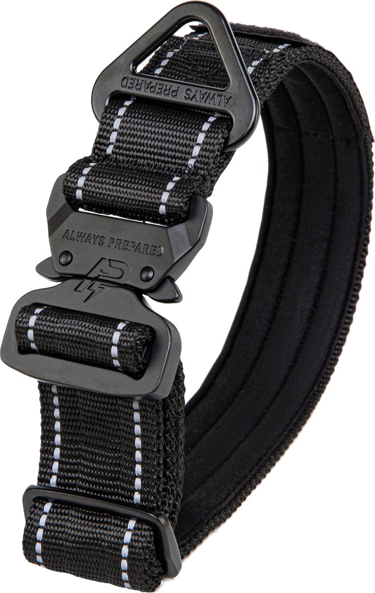 Always Prepared® Compact Halsband - Hals 30-45 CM - Hondenhalsband - geschikt voor iedere hondenriem - voor middel en grote honden - One Size - Zwart Reflecterend