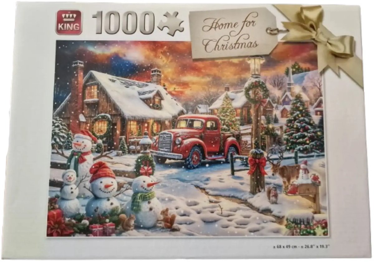 Kerstman Sneeuwpop 1000 Stuk Puzzel - Feestelijke Vakantiepret