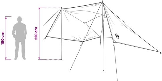 vidaXL - Auto - Tent - met - dak - Groen - 308 - x - 215 - x - 220 - cm - Polyester - en - Staal van Vidaxl — afbeelding 5