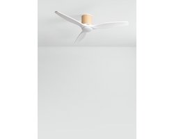 CREATE - Plafondventilator stil 40W (Ø132cm) - Met licht LED - Afstandsbediening - 6 snelheden - Programmeerbaar - WIND CALM CUSTOM RATTAN