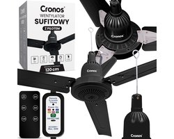 Cronos Comfort - Plafondventilator - Ø 120 cm - Met Afstandsbediening & Timer - Energiezuinig 30W