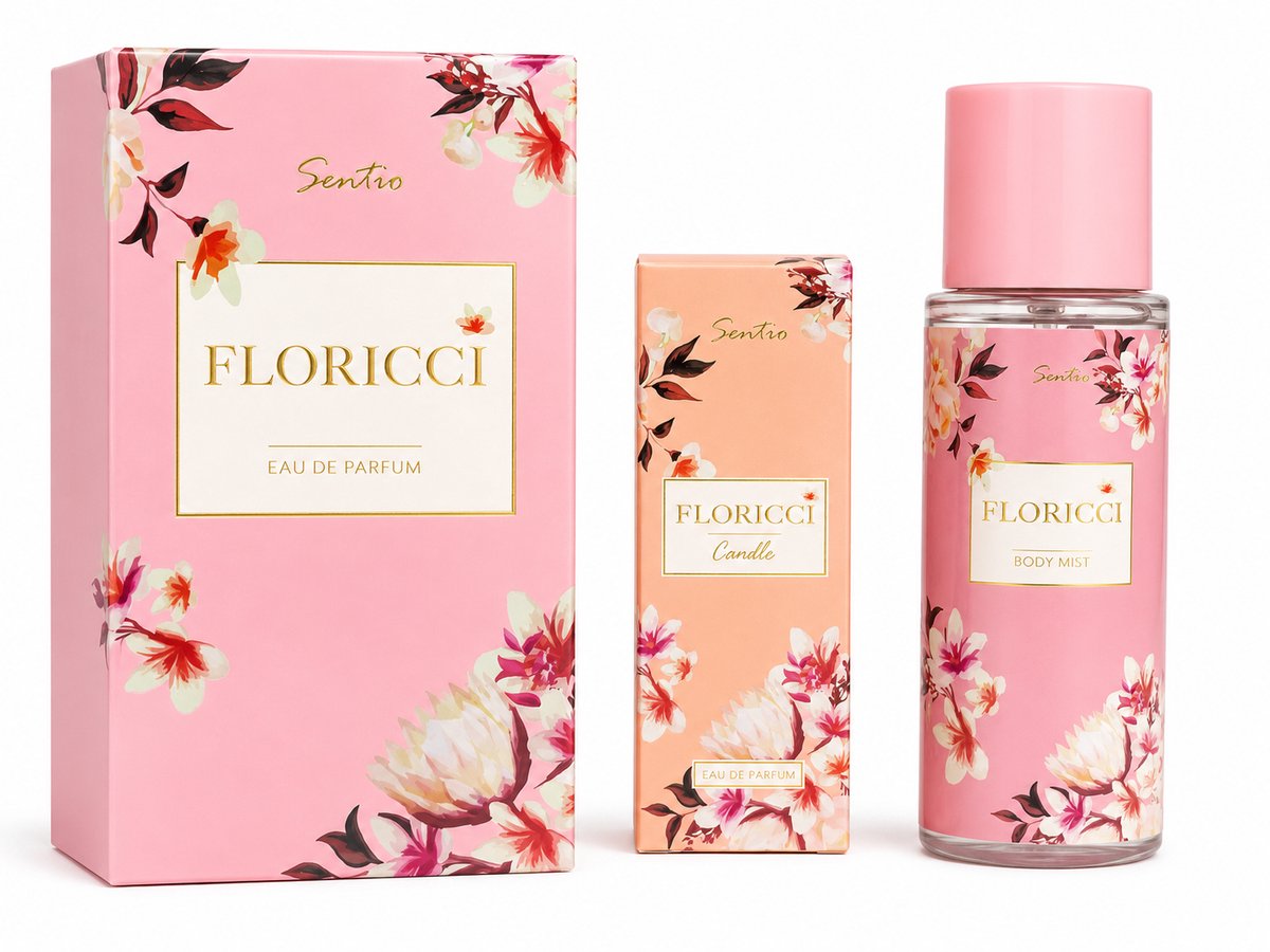 Sentio - FLORICCI DAMES - Combi Pack 100ml Eau de Parfum + 15ml Eau de Parfum + 100ml Body Mist