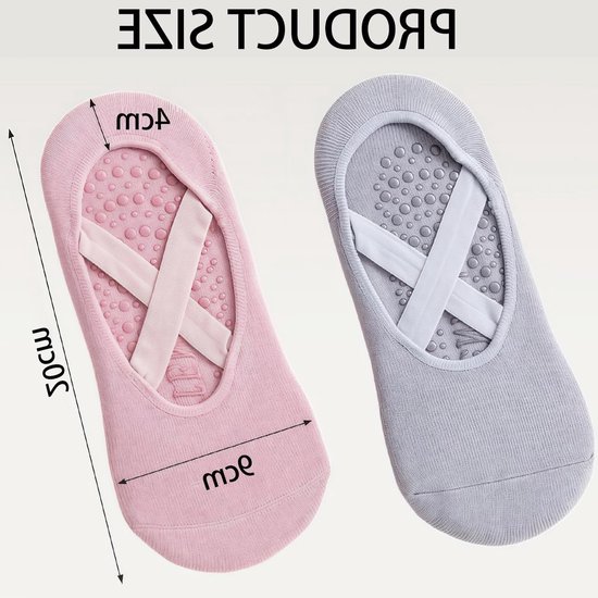 Pilates en Yoga Sokken voor Vrouwen en Meisjes, 4 Paar Antislip Sportsokken voor Fitness, Barre en Dans — afbeelding 3