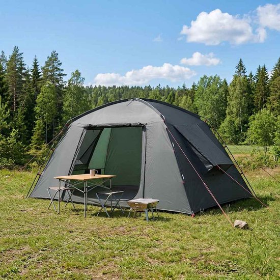 vidaXL - Huisje - Tent - met - dak - Leger - Groen - 400 - x - 210 - x - 180 - cm - Polyester van Vidaxl — afbeelding 4