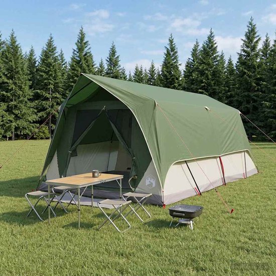 vidaXL - Tunneltent - met - dak - Groen - 10-persoons - Polyester - en - Staal van Vidaxl — afbeelding 3