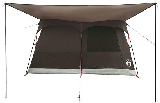 vidaXL - Familietent - 8-persoons - Bruin - Grijs - Polyester van Vidaxl — afbeelding 3