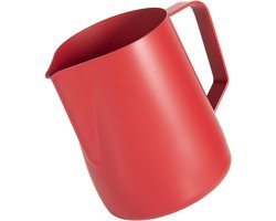 Melkopschuimkan - Stoomkan Koffie - Latte Art Maken - Dripless Tuit Ontwerp - 600 ml - Rood