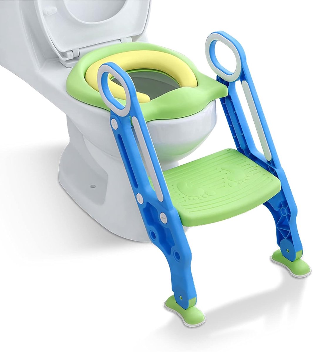 Kindertoiletbril met trap - Zindelijkheidstrainer Potje - Zelfstandig naar het toilet - In hoogte verstelbaar - 36 x 60 cm