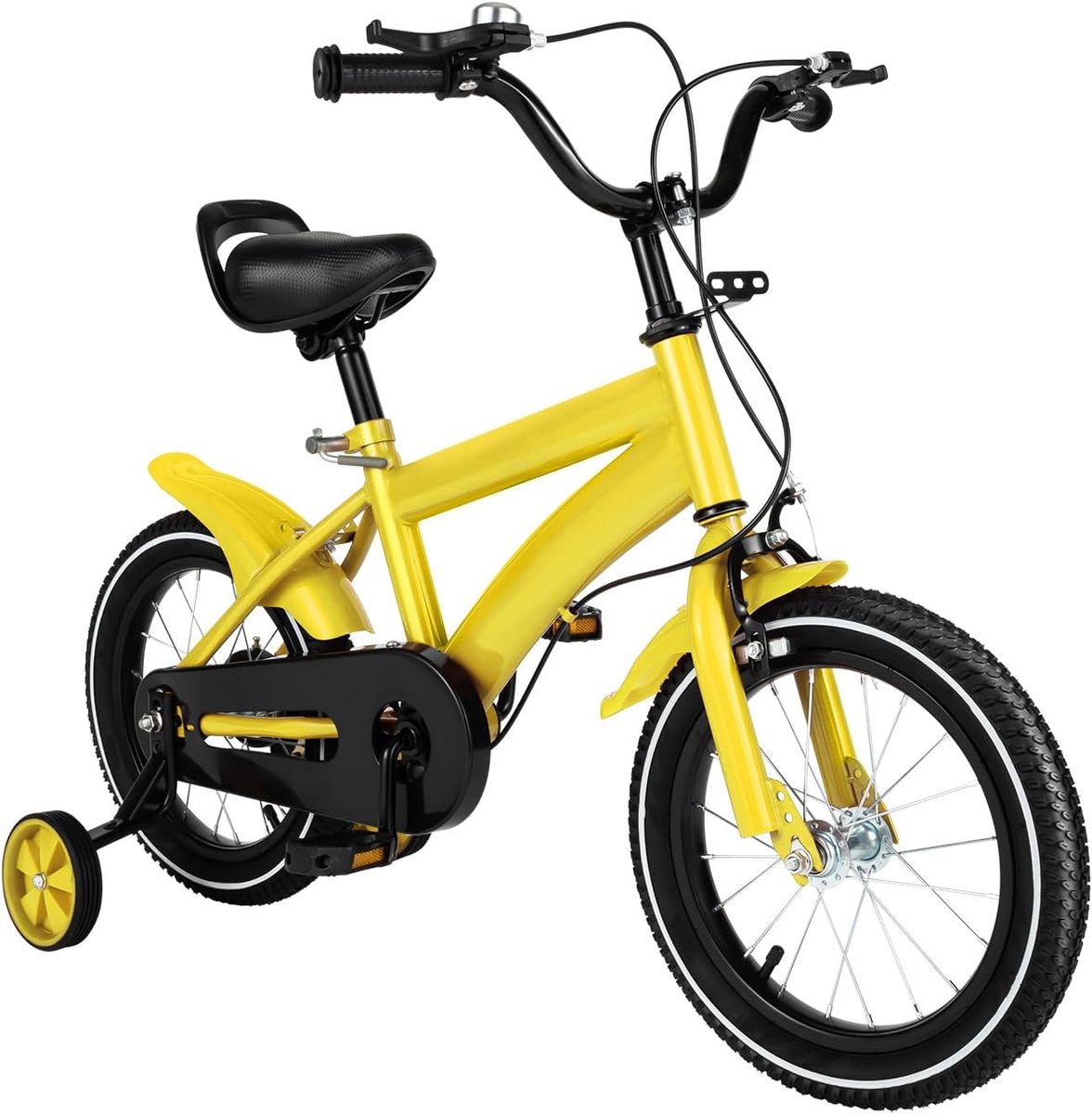 Kinderfiets - Loopfiets - Buiten Spelen - Met Zijwielen - 14 Inch - Geel