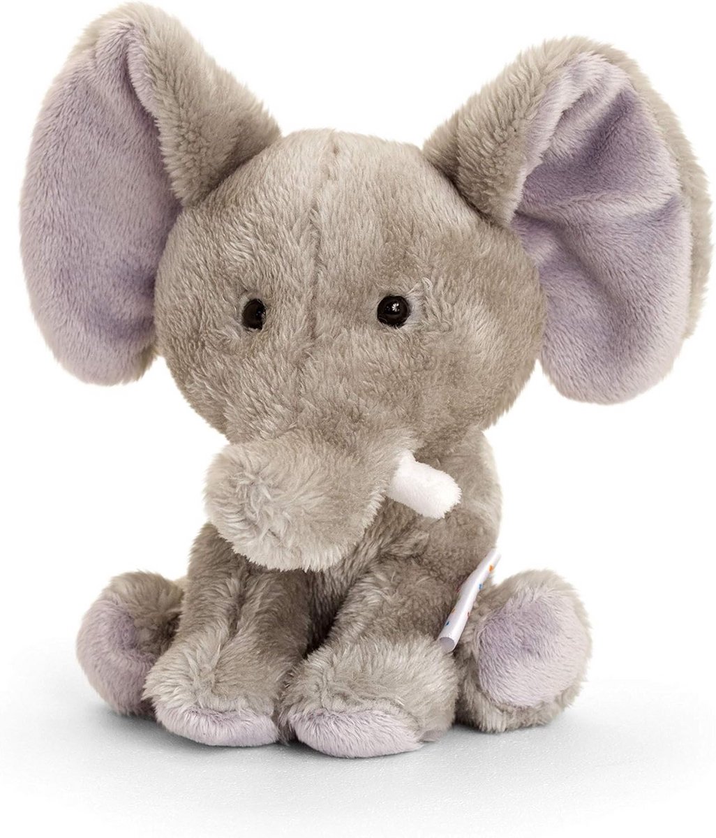 Zacht Speelgoed - Knuffel Olifant - Spelen en Knuffelen - Bonen Basis Balans - 14 cm Hoog - Grijs