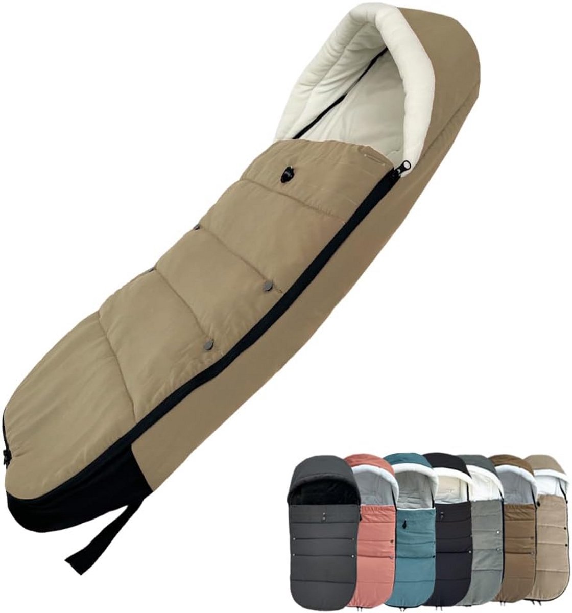 Voetenzak Kinderwagen - Baby deken - Warmte Buiten - Waterafstotend Drievoudig - 90 cm - Taupe