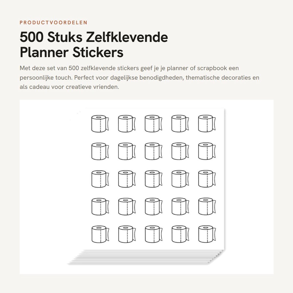 Dailygoods- Planner Stickers 500 Stuks - Zelfklevende Stickers - Dagelijkse Benodigdheden - Scrapbook - Decoratie - Thema Party