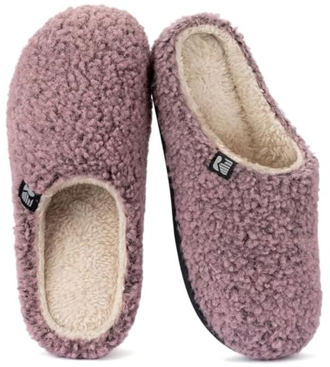Pluche Klomp Slipper - Fleece pantoffel - Comfortabel Huis - Zachte Sherpa Voering - 27 cm Lengte - Grijs