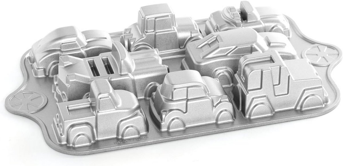Bakvorm auto - Cakevorm - Taarten Bakken - Gegoten aluminium - 39 x 24 cm - Grijs