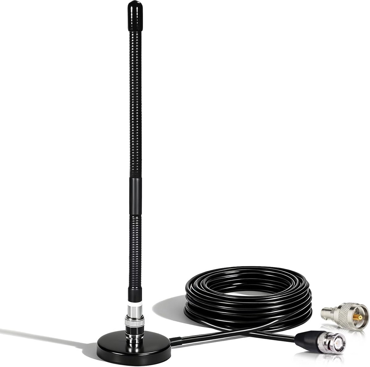 CB Antenne - Radioantenne - Signaal Verbeteren - Magnetische Voet - 25 cm - Zwart