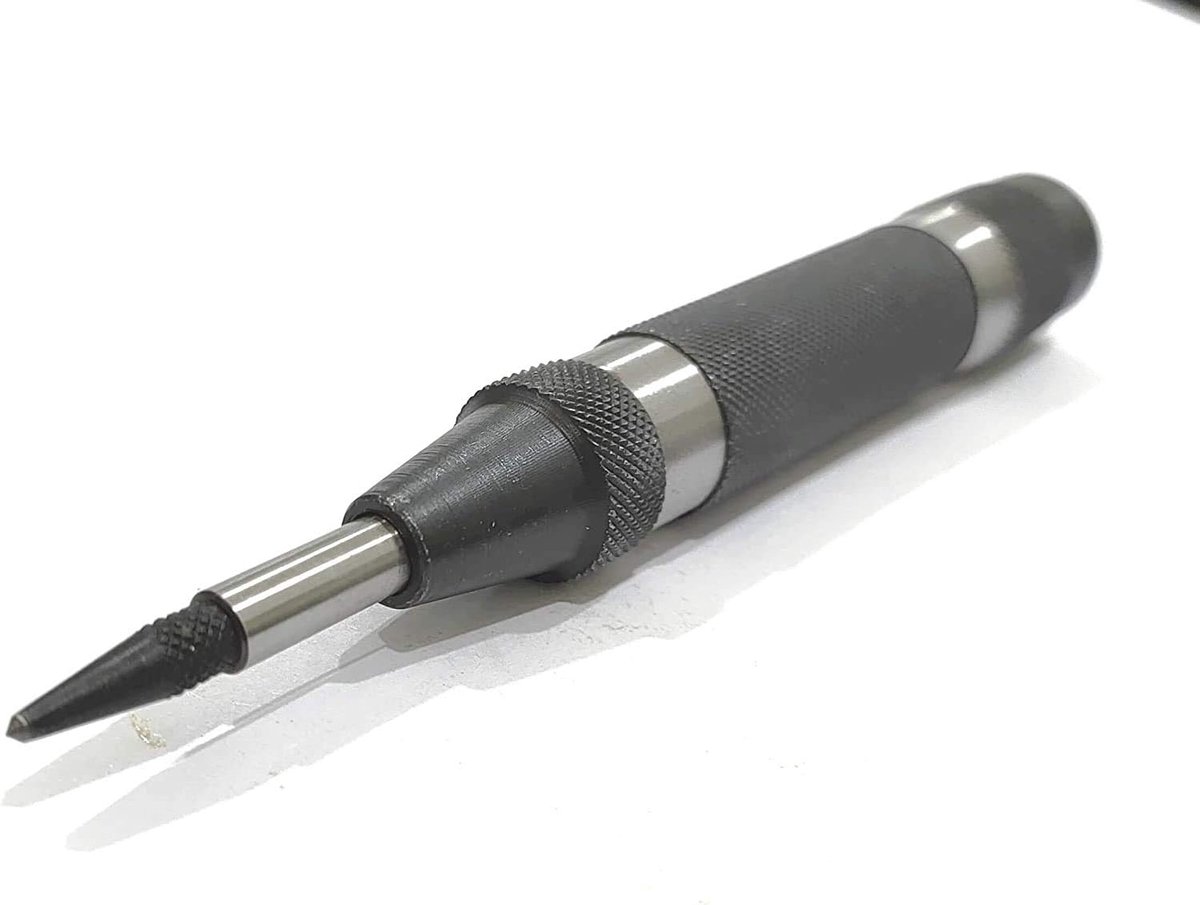 Automatische Centerpons - Markeerpen Slag - Boren Markeren - Verstelbare Slagkracht - 14 cm Lengte - Zilverkleurig