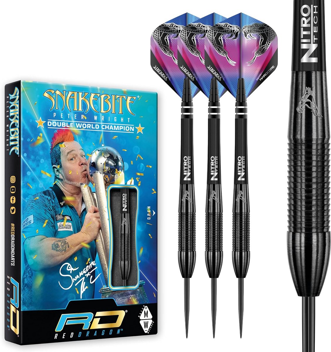 Dartpijlen Set - Stalen Darts - Precisie Werpen - 90% Tungsten - 26 Gram - Zwart