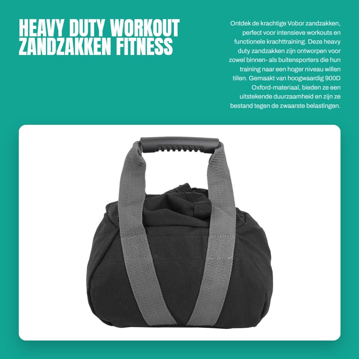 Dailygoods- Zandzakken Ultra Duurzaam - Zandzakken voor Krachttraining - Zandzakken voor Fitness - Zandzakken voor Outdoor - Zandzakken met Rubberen Handgreep - Gewicht tot 40,4 kg - Fitnessgewicht