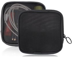 Dailygoods- Toilettas Draagbaar - Reis Toilettas - Transparante Opbergcosmetische Tas - Nylon - 2 Stuks - Ademend Design - Cosmeticatas