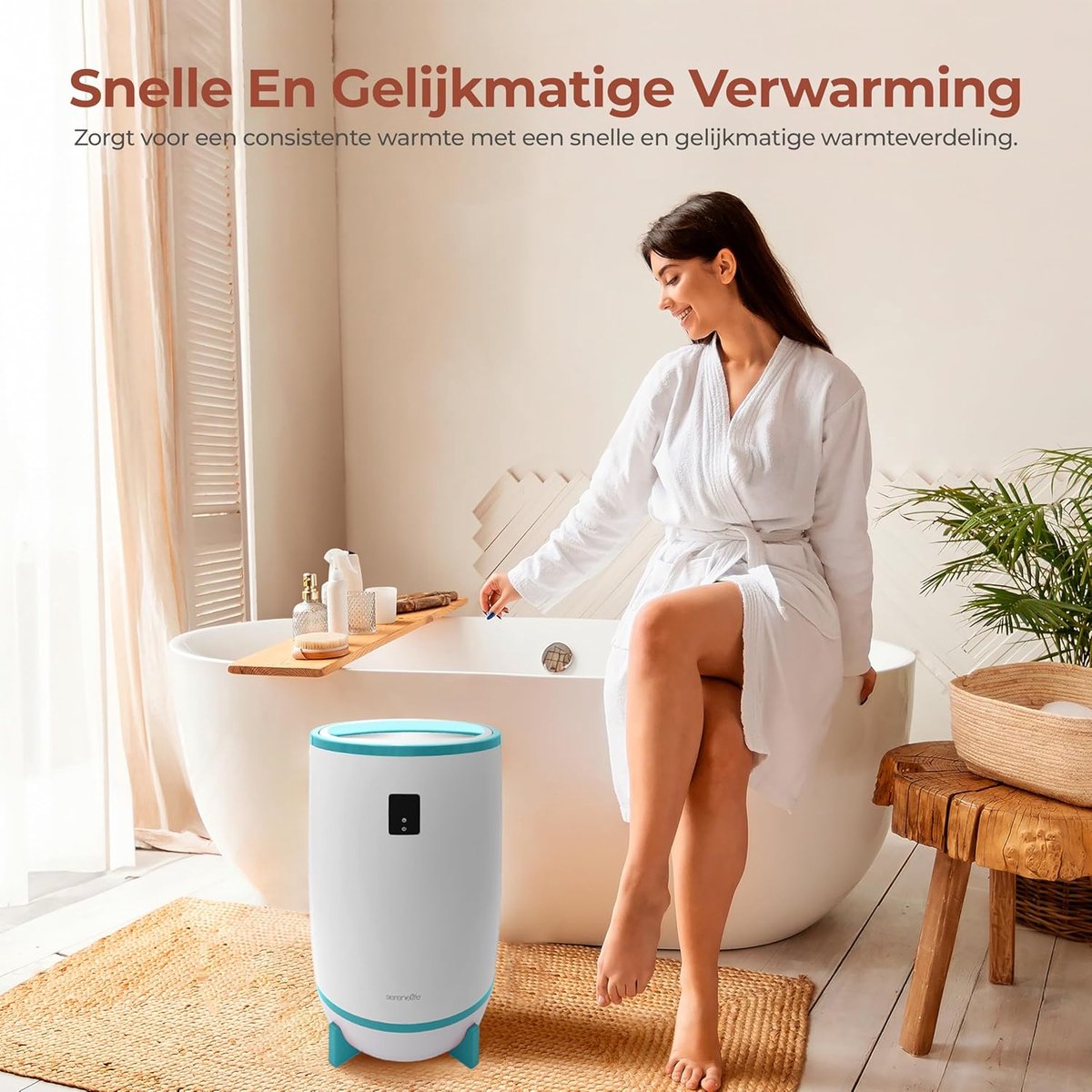 Handdoekverwarmer - Elektrische emmer - Badkamer comfort - Met geurhouder - Past 2 grote handdoeken - Blauw