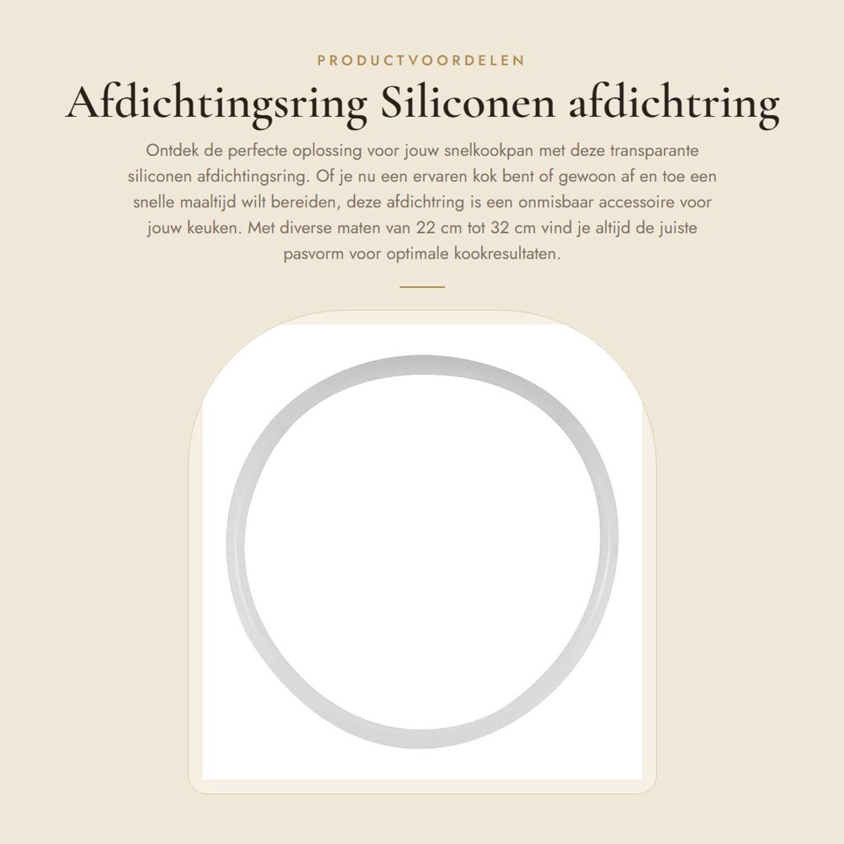 Dailygoods- Afdichtingsring transparant - Reserveafdichting - Snelkookpan accessoires - Binnendiameter 22/24/26/28/30/32 cm - Efficiënte afdichting - Siliconen materiaal - Siliconenring