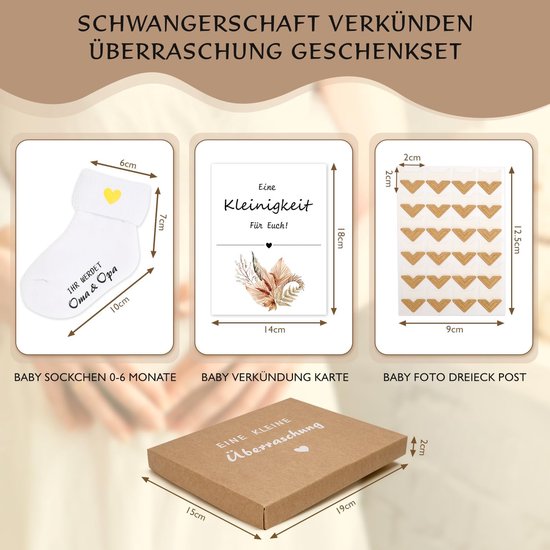Zwangerschap Aankondiging Cadeauset voor Aanstaande Opa en Oma - Sokken en Kaart van Merkloos — afbeelding 3