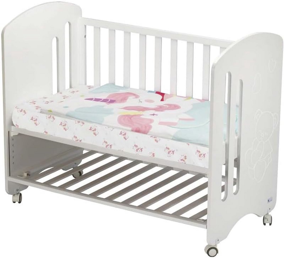 Eenhoorn Voetenzak - Babyslaapzak Wiegbekleding - Warm en Droog Blijven - Ritssluiting Aan Zijkant - 60x120 cm - Roze