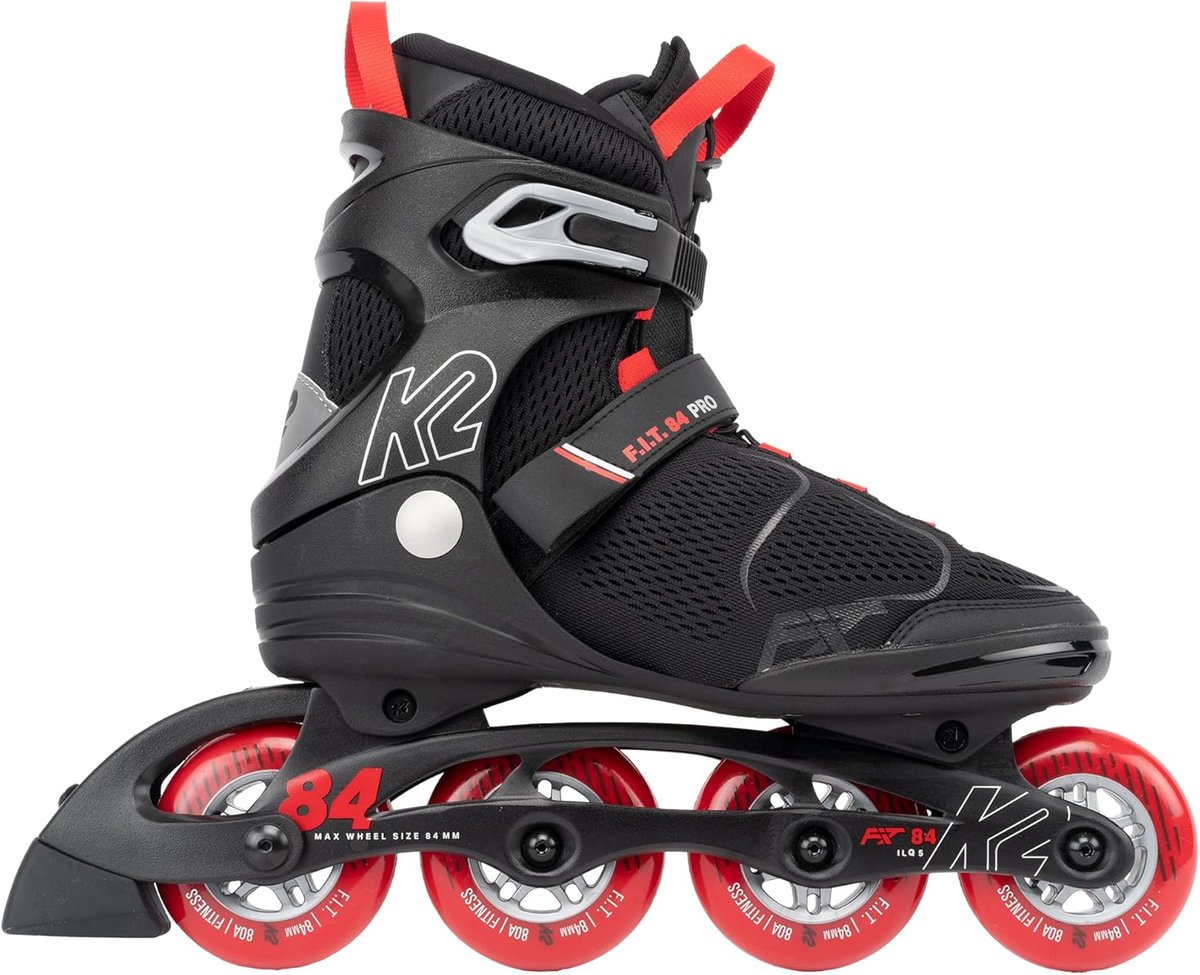 Skeelers - Fitness skates - Outdoor lifestyle - Stabiliteit plus manchet - 84 mm wielen - Zwart rood