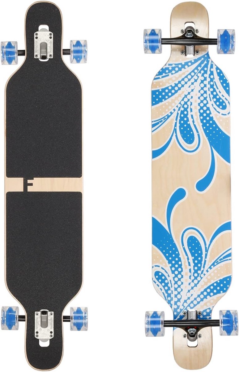 Longboard Deck Camber Board Cruisen en Tricks Esdoornhout Constructie 106 cm Lengte Bloem Design
