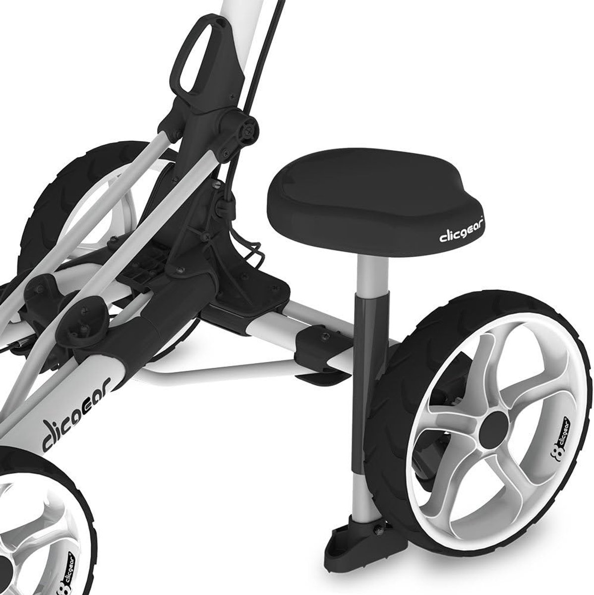 Golftrolley Zitje - Opsteekbare Cart - Golfen - Stabiele Aluminium Constructie - Max 100 kg - Zwart