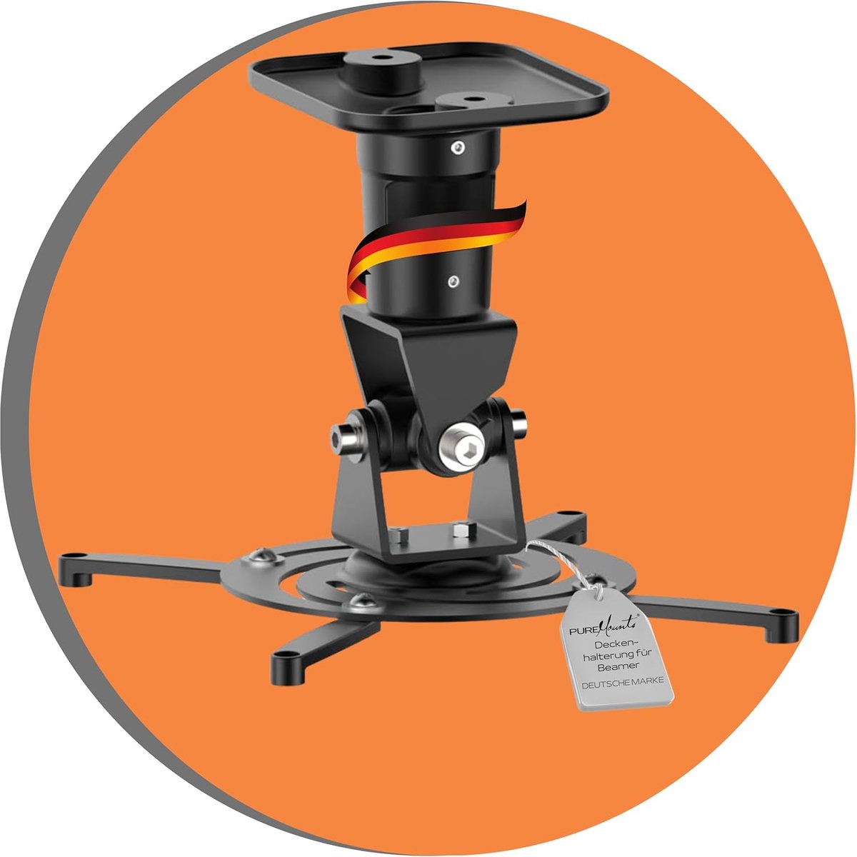 Beamer Plafondbeugel - Projector Houder - Filmavond Thuis - Volledig Beweegbaar - 22.5 cm Plafondafstand - Zwart
