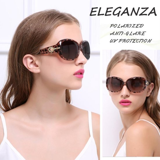 Grote Zonnebril Vrouwen - Vintage Mode - Ogen Beschermen - Gepolariseerde UV Lenzen - Oversized Montuur - Zwart — afbeelding 5
